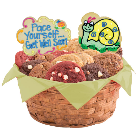 W415 - Get Well Snails Basket Cookie Basket