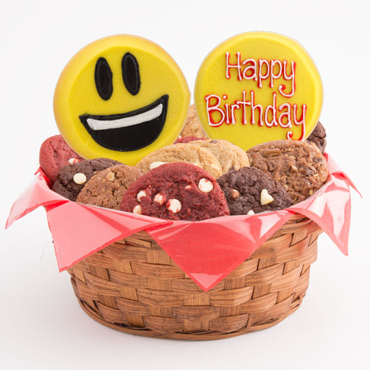 W450 - Sweet Emojis Basket-Birthday Cookie Basket