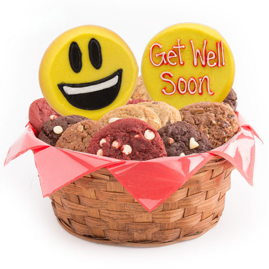 W451 - Sweet Emojis Basket-Get Well Cookie Basket