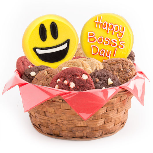 W447 - Sweet Emojis Boss Day Basket Cookie Basket