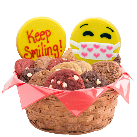 W511 - Keep Smiling Emojis Basket Cookie Basket
