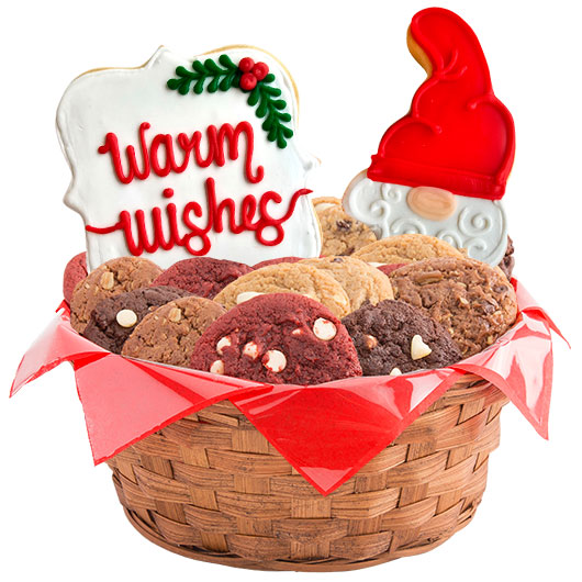 W553 - Warm Holiday Wishes Basket Cookie Basket