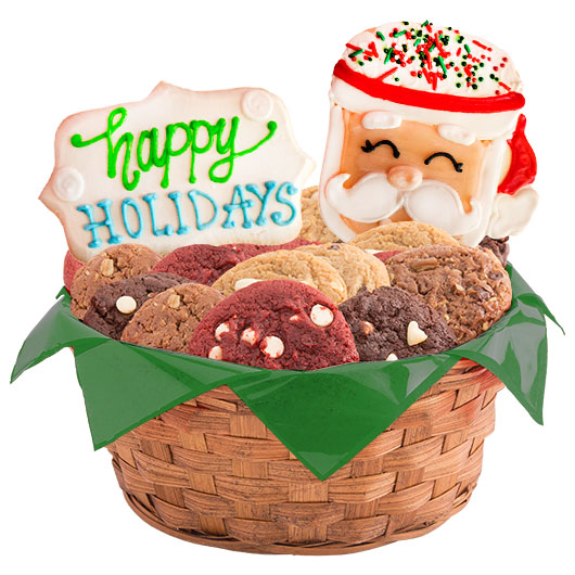 W554 - Happy Holiday Mugs Basket Cookie Basket