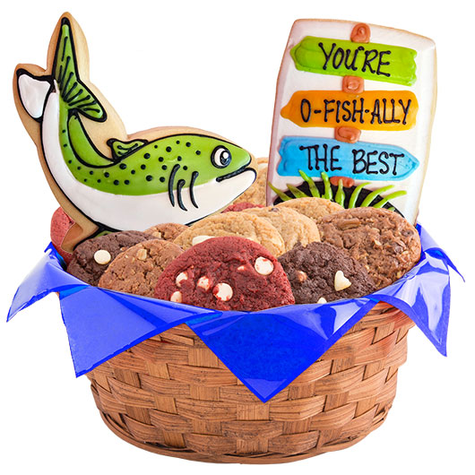 W555 - O-Fish-Ally The Best Basket Cookie Basket