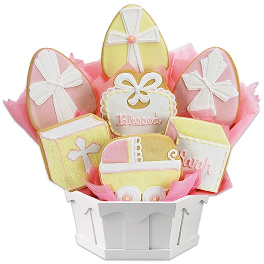 Blessed Baptism  - Girl Cookie Bouquet