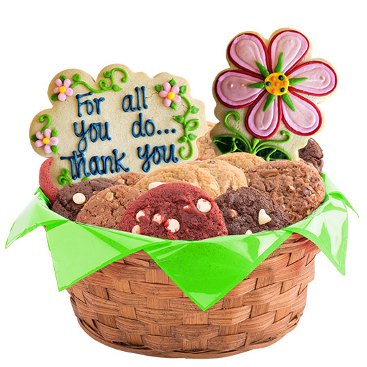 W284 - Blossoms of Thanks Basket Cookie Basket