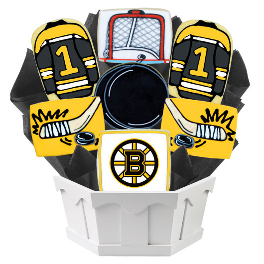 NHL1-BOS - Hockey Bouquet - Boston Cookie Bouquet