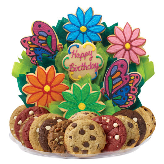 Butterfly and Daisy Birthday Gourmet Gift Basket