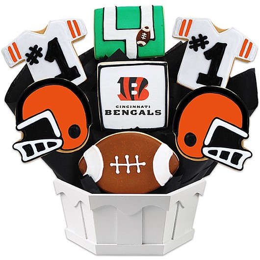 NFL1-CIN - Football Bouquet - Cincinnati Cookie Bouquet