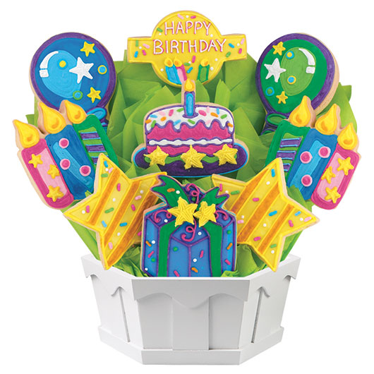 A148 - Confetti and Candles Bright Cookie Bouquet