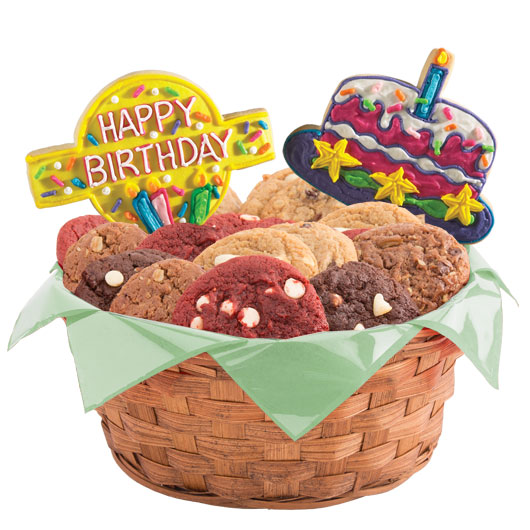 W148 - Confetti and Candles Bright Basket Cookie Basket