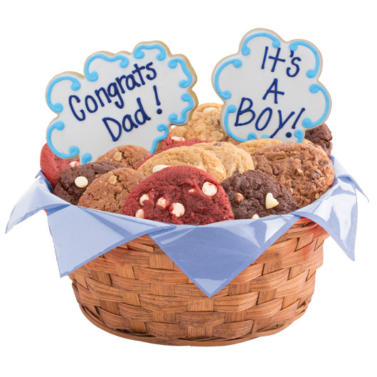 W365 - Congrats Dad, It's A Boy Basket Cookie Basket