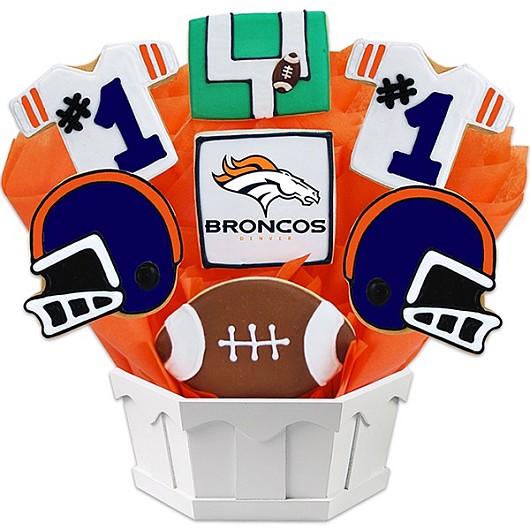 NFL1-DEN - Football Bouquet - Denver Cookie Bouquet