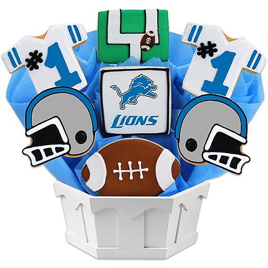 NFL1-DET - Football Bouquet - Detroit Cookie Bouquet