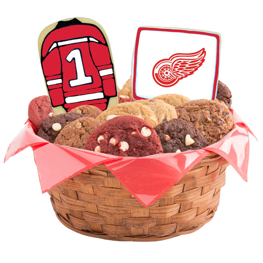 WNHL1-DET - Hockey Basket - Detroit Red Cookie Basket