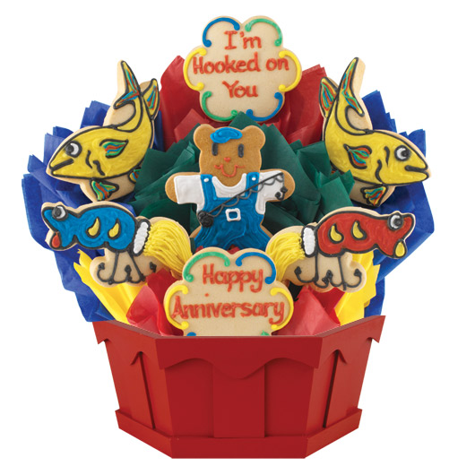 A267 - Hooked On You Anniversary Cookie Bouquet