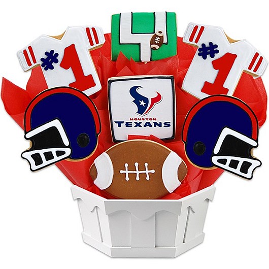 NFL1-HOU - Football Bouquet - Houston Cookie Bouquet