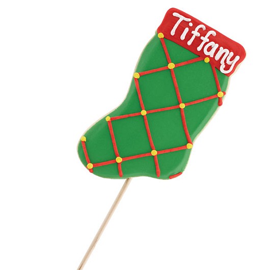 IDC68 - Personalized Checkered Stocking Individual Cookies