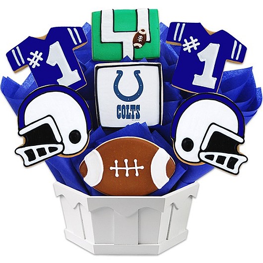 NFL1-IND - Football Bouquet - Indianapolis Cookie Bouquet