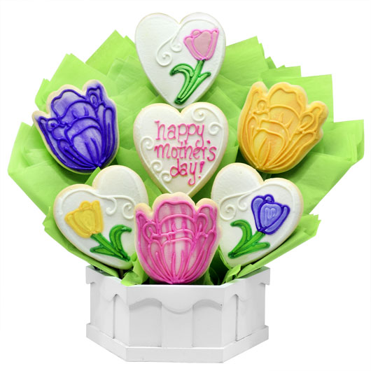 Mom's Tulip Blossoms Cookie Bouquet