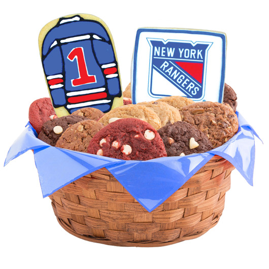 WNHL1-NYR - Hockey Basket - New York NYR Cookie Basket