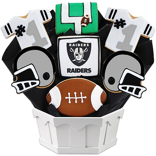 NFL1-OAK - Football Bouquet - Oakland Cookie Bouquet