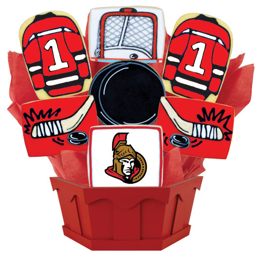 NHL1-OTT - Hockey Bouquet - Ottawa Cookie Bouquet