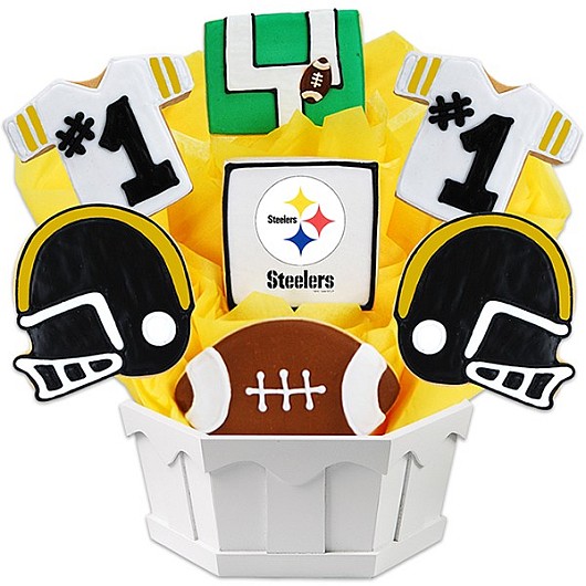 NFL1-PIT - Football Bouquet - Pittsburgh Cookie Bouquet