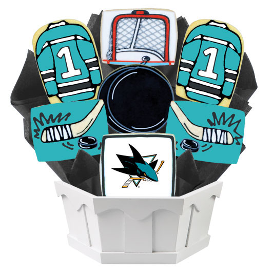 NHL1-SJS - Hockey Bouquet - San Jose Cookie Bouquet