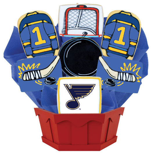 NHL1-STL - Hockey Bouquet - St Louis Cookie Bouquet