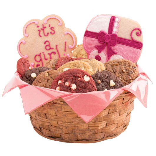 W246 - Sweet Baby Girl Basket Cookie Basket