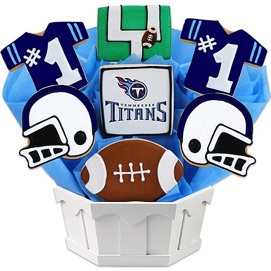 NFL1-TEN - Football Bouquet - Tennessee Cookie Bouquet