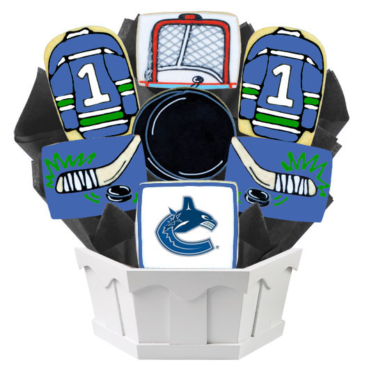 NHL1-VAN - Hockey Bouquet - Vancouver Cookie Bouquet