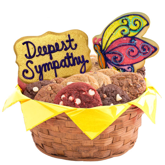 W479 - Sympathy Flowers Basket Cookie Basket