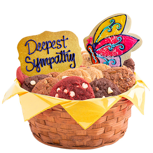 W479 - Sympathy Flowers Basket Cookie Basket