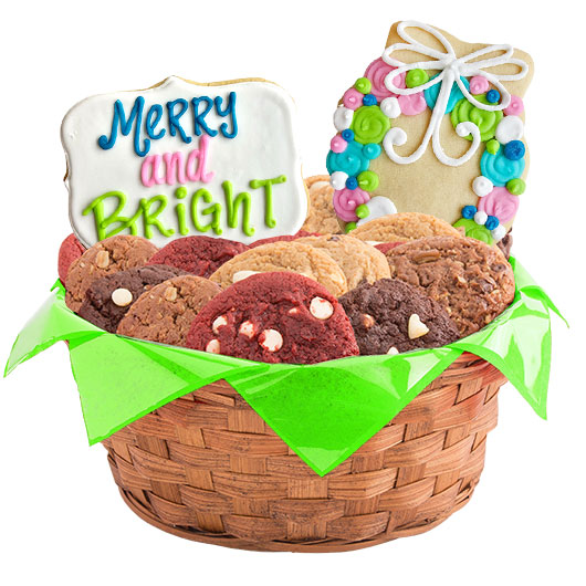 W486 - Merry and Bright Basket Cookie Basket
