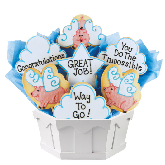 A337 - When Pigs Fly Cookie Bouquet
